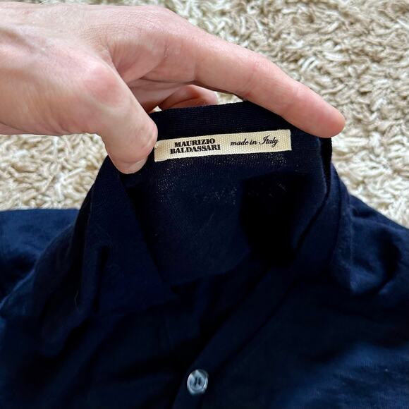 Maurizio Baldassari Cardigan Sweater Vest V Neck Sleeveless Wool Men’s Size L - Picture 6 of 10